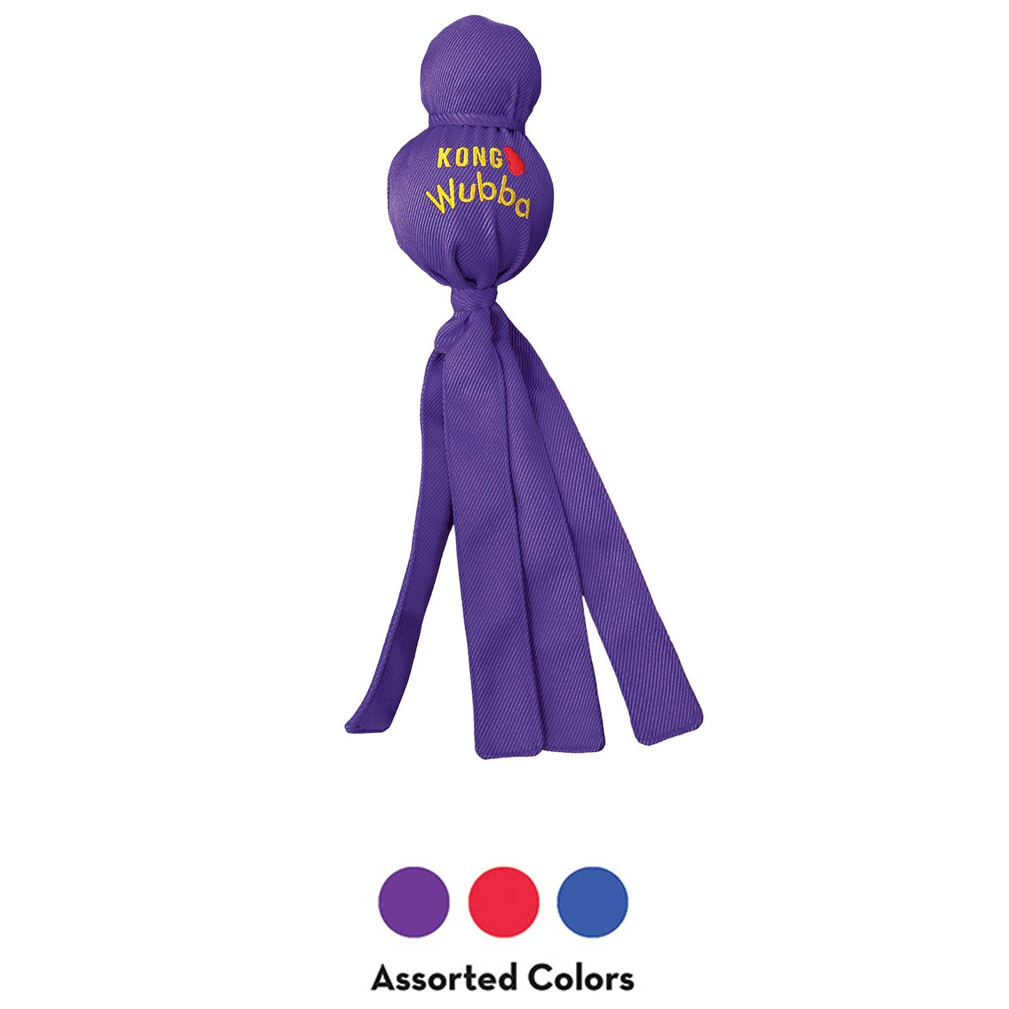 KONG Wubba Dog Toy – Interactive Squeaky Tug & Fetch Toy for Dogs (Assorted Colors, 1 Count)